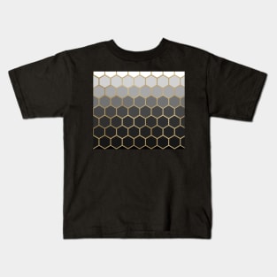 Honeycomb - Black & Gold Kids T-Shirt